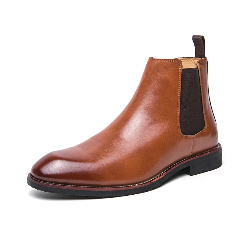 Latest Design High Ankle Fashion Boots Classy Brown Breathable Dress Shoes Other Men Boots