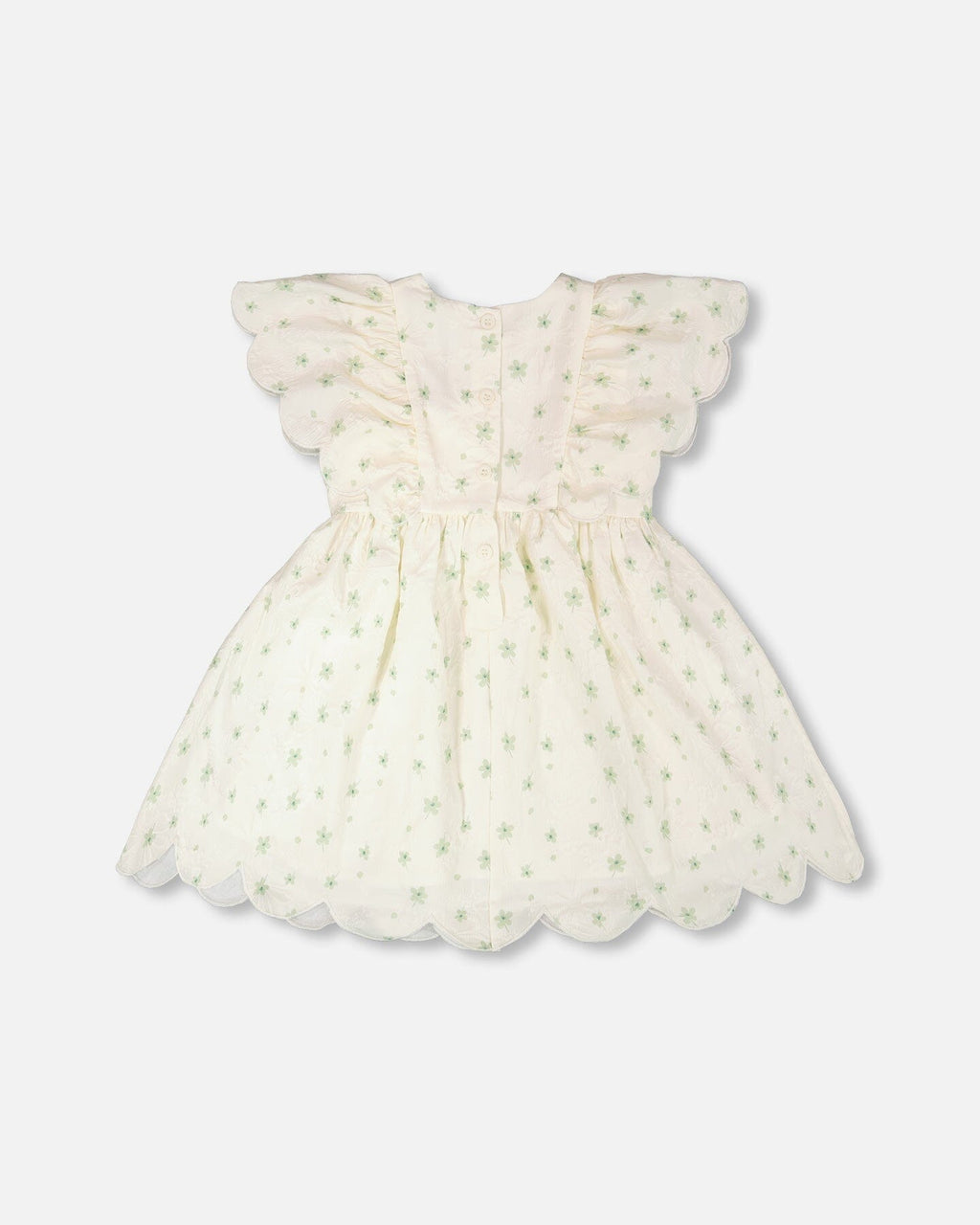 Jacquard Dress White Printed Flowers