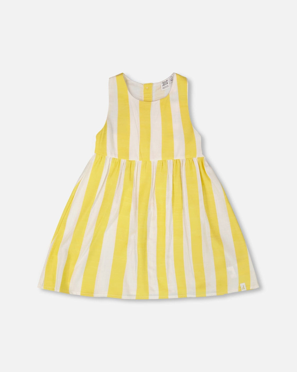 Sleeveless Dress White And Yellow Stripes