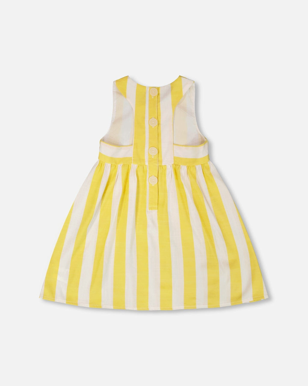Sleeveless Dress White And Yellow Stripes