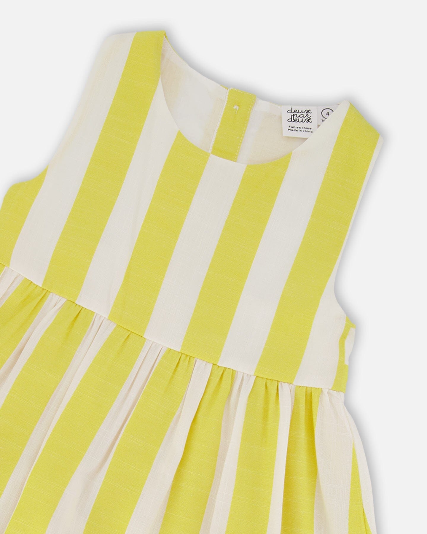 Sleeveless Dress White And Yellow Stripes
