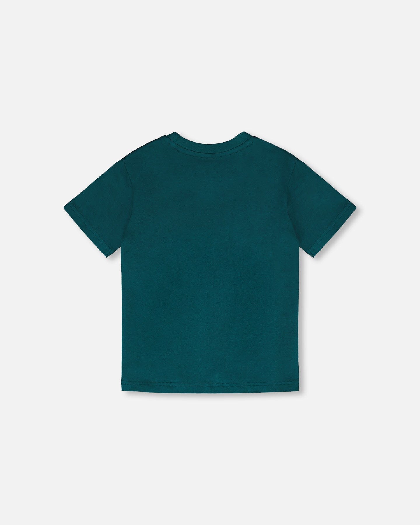 Organic Cotton Jersey T-Shirt With Print Dark Turquoise