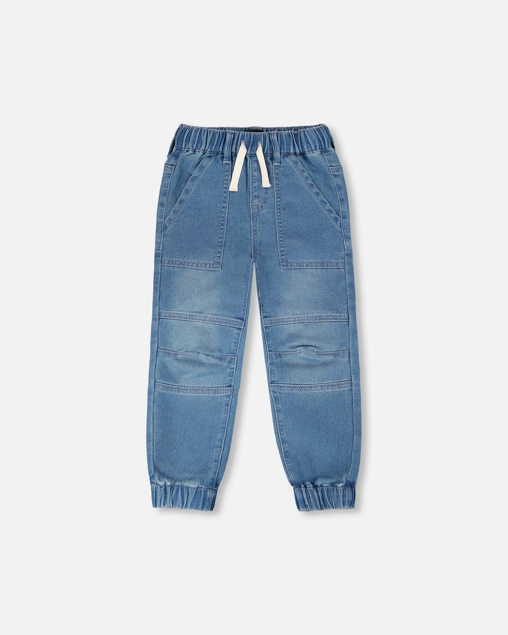 Stretch French Terry Denim Jogger Light Blue