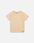 Organic Cotton Jersey T-Shirt Solid Beige