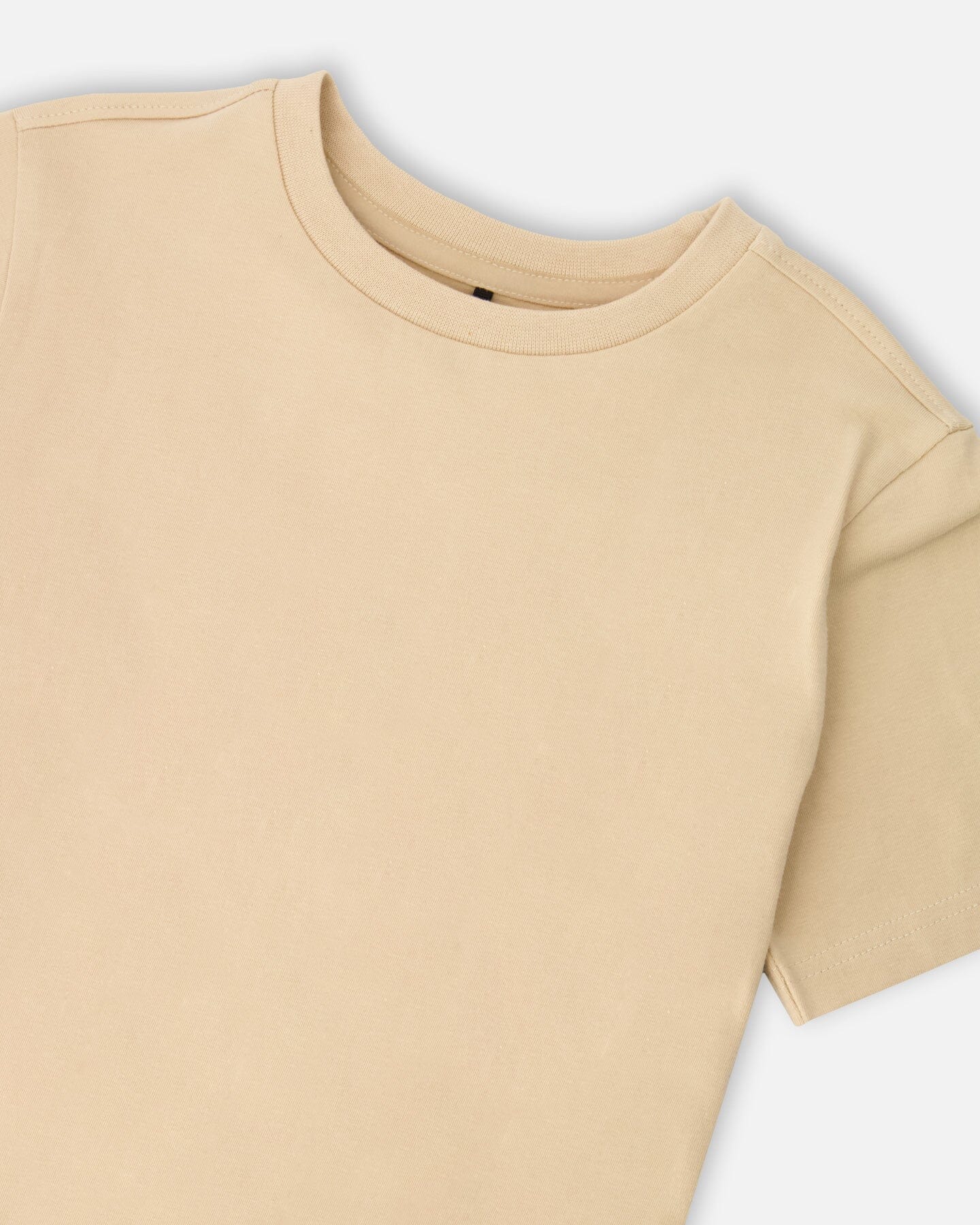 Organic Cotton Jersey T-Shirt Solid Beige