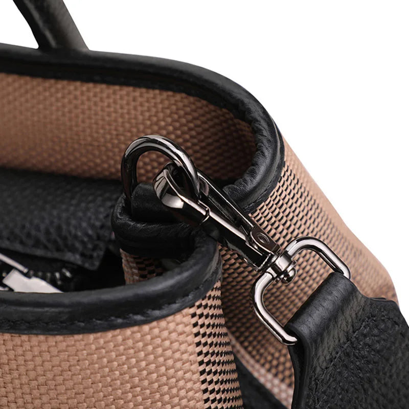 VM FASHION KISS Damentaschen aus weichem Leder + Canvas Luxuriöse Handtaschen 2025 Hochwertige große Designer-Tragetaschen