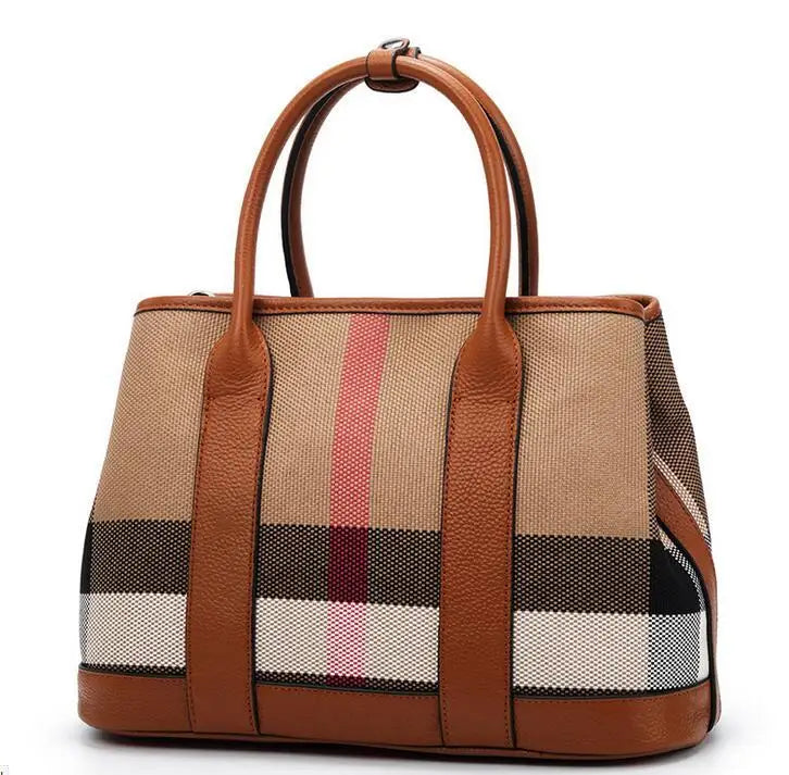 VM FASHION KISS Damentaschen aus weichem Leder + Canvas Luxuriöse Handtaschen 2025 Hochwertige große Designer-Tragetaschen