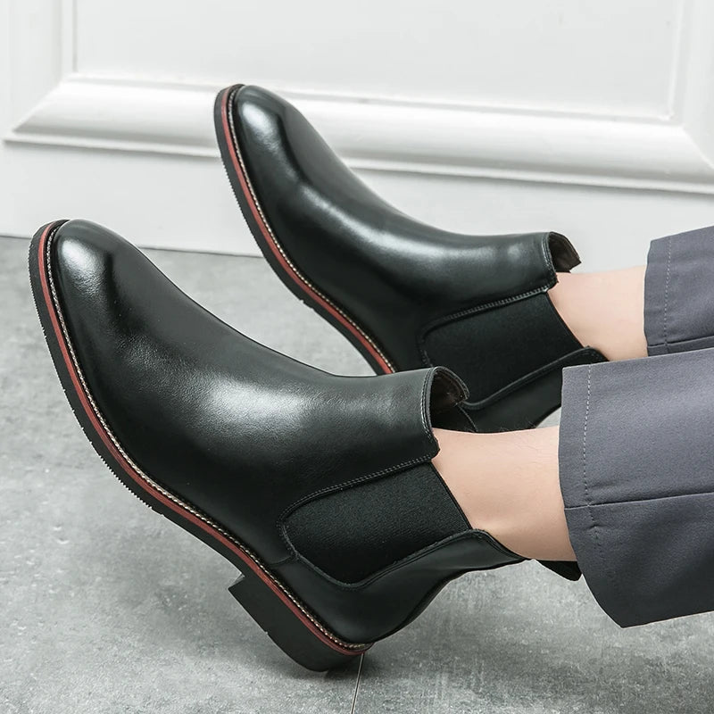 Latest Design High Ankle Fashion Boots Classy Brown Breathable Dress Shoes Other Men Boots