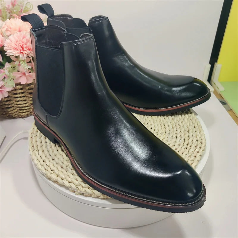 Latest Design High Ankle Fashion Boots Classy Brown Breathable Dress Shoes Other Men Boots