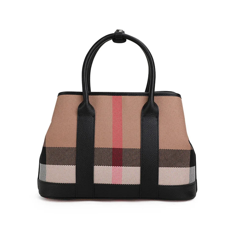VM FASHION KISS Damentaschen aus weichem Leder + Canvas Luxuriöse Handtaschen 2025 Hochwertige große Designer-Tragetaschen