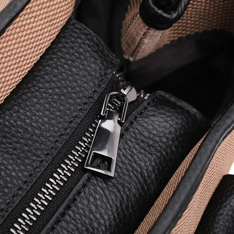 VM FASHION KISS Damentaschen aus weichem Leder + Canvas Luxuriöse Handtaschen 2025 Hochwertige große Designer-Tragetaschen