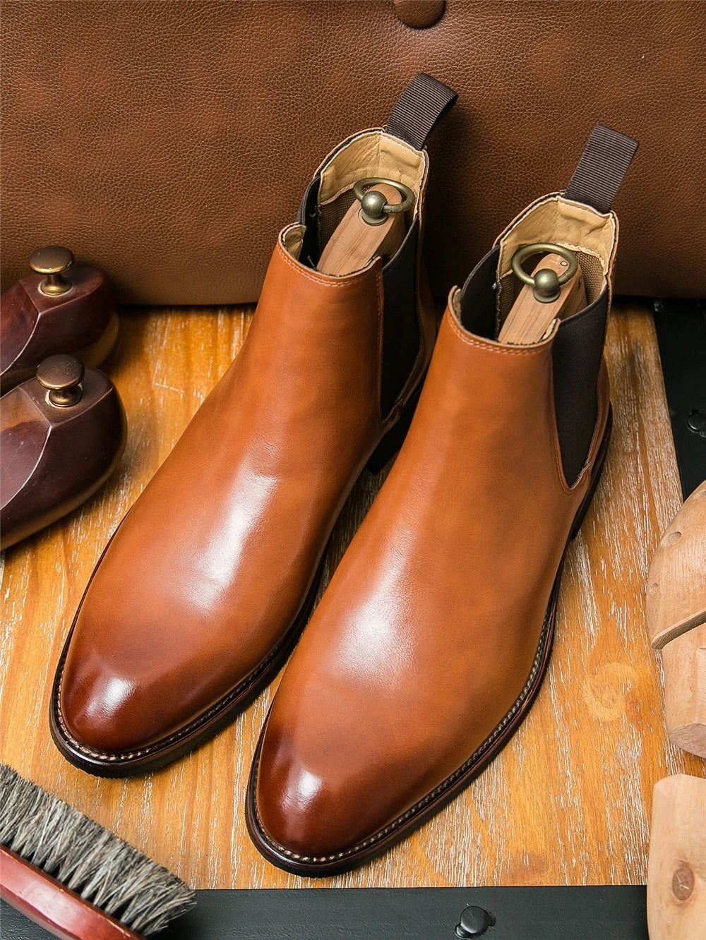 Latest Design High Ankle Fashion Boots Classy Brown Breathable Dress Shoes Other Men Boots