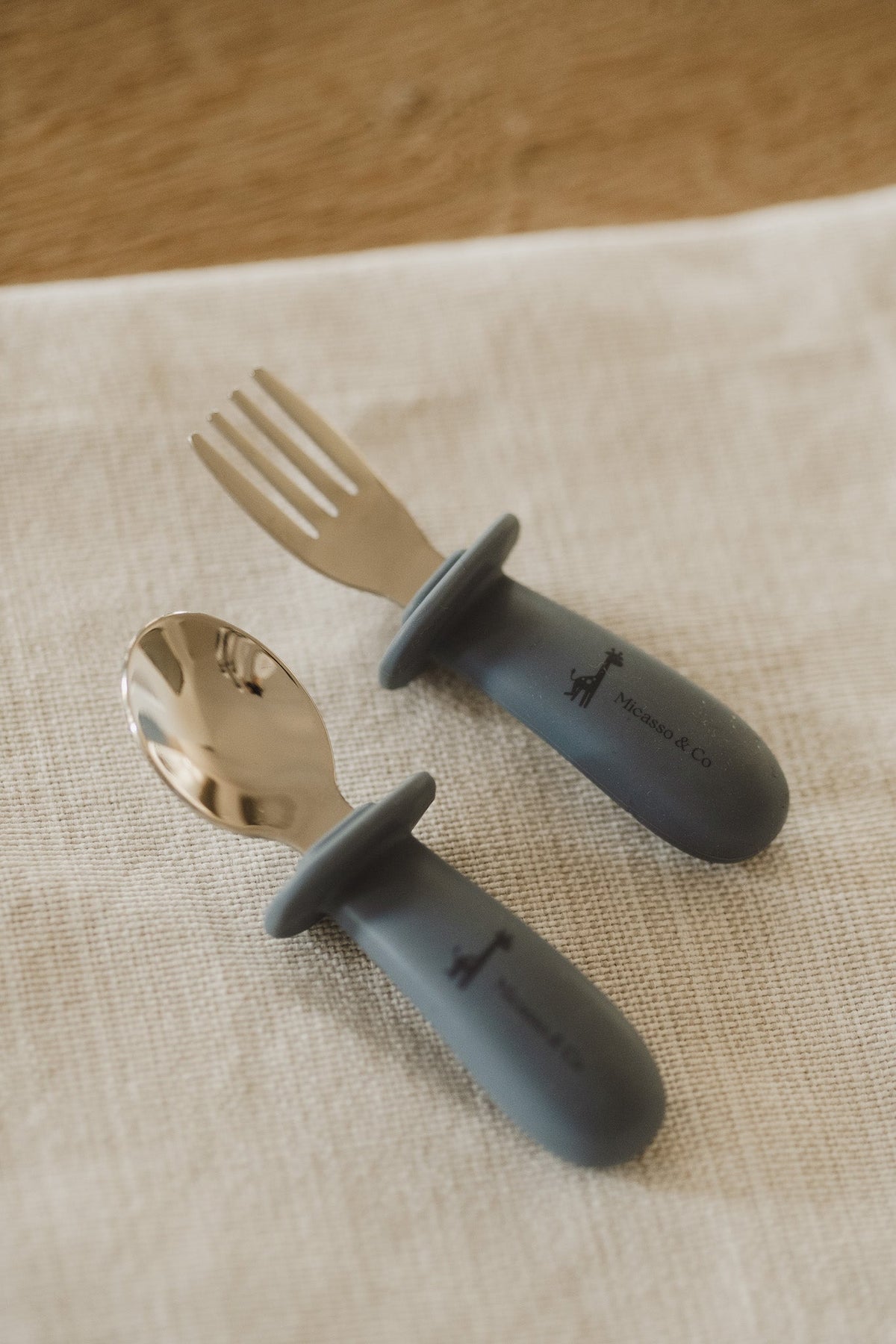 Ensemble cuillère et fourchette pour enfant | Inox et silicone