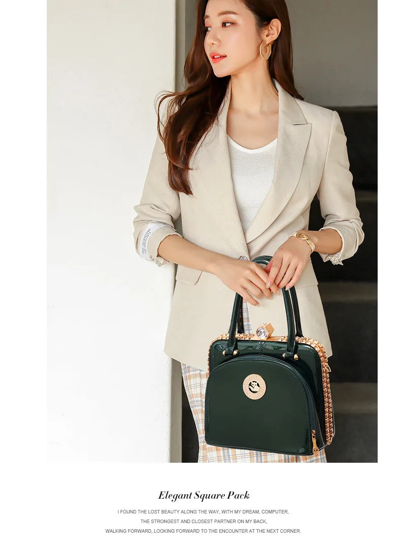 Fashion Diamonds Damenhandtaschen Weibliche Echtes Leder Kleine Kristall Kosmetik Abendtasche Tragbare Schulter Umhängetaschen
