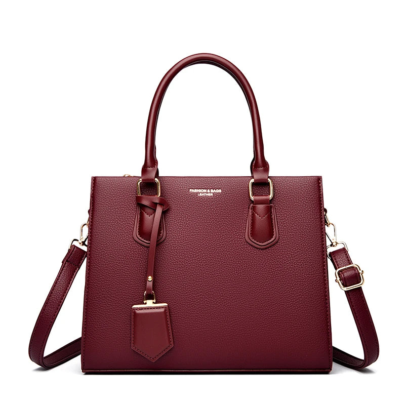 Luxuriöse Damenhandtaschen 3 Schichten Große Kapazität Damen Umhängetaschen Hochwertige PU-Leder Pendler Umhängetaschen Für Damen Sac