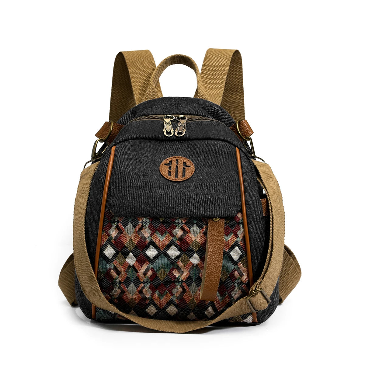Damenhandtaschen 2026 Neue Umhängetasche aus Segeltuch für Damen Einzelne Schulter Kleine quadratische Tasche Trendige Mama-Tasche Ethno-Stil