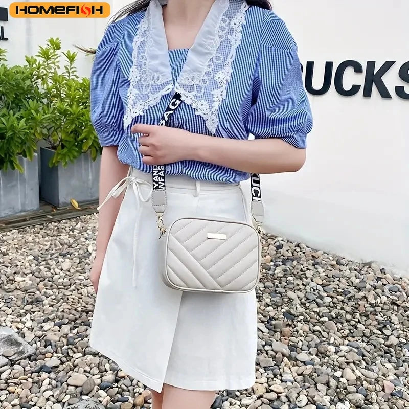 HOMEFISH Hochwertige PU Umhängetaschen für Frauen Handtasche Einfache Umhängetasche Lässige Kuriertasche Coole Umhängetaschen Handytasche