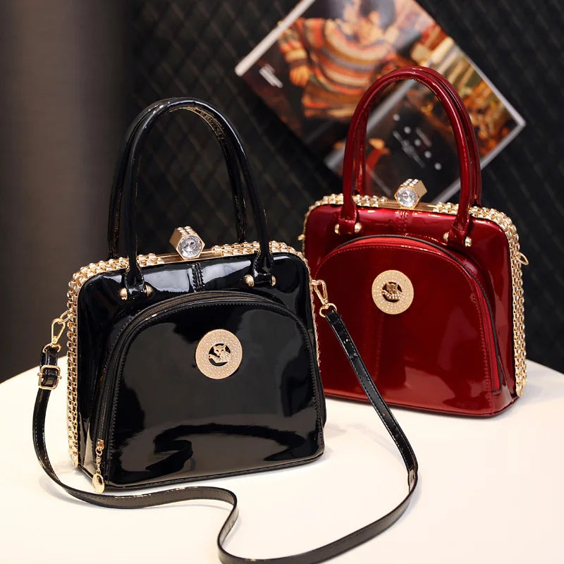 Fashion Diamonds Damenhandtaschen Weibliche Echtes Leder Kleine Kristall Kosmetik Abendtasche Tragbare Schulter Umhängetaschen