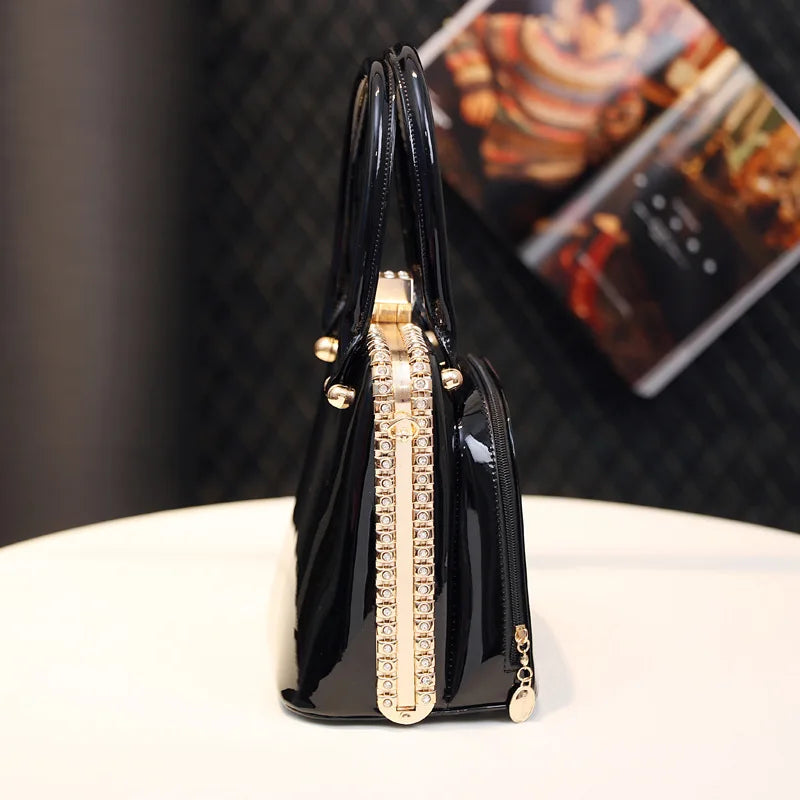 Fashion Diamonds Damenhandtaschen Weibliche Echtes Leder Kleine Kristall Kosmetik Abendtasche Tragbare Schulter Umhängetaschen