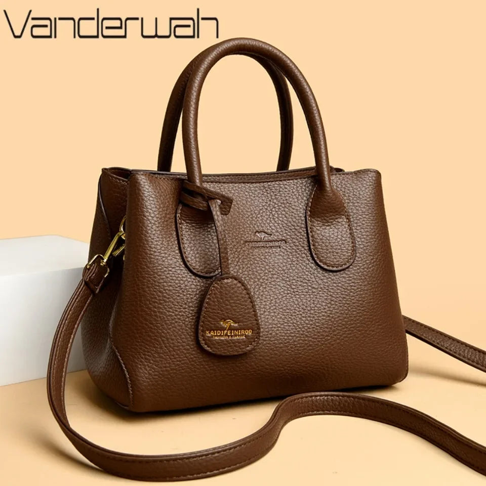 3-lagiges Design Damenhandtaschen Luxus Umhängetaschen Hochwertige weiche Ledertasche Damen Mode Messenger Sac A Main