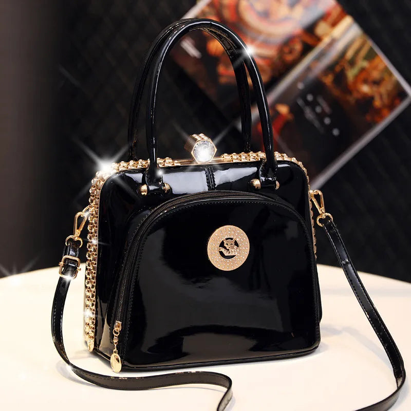 Fashion Diamonds Damenhandtaschen Weibliche Echtes Leder Kleine Kristall Kosmetik Abendtasche Tragbare Schulter Umhängetaschen