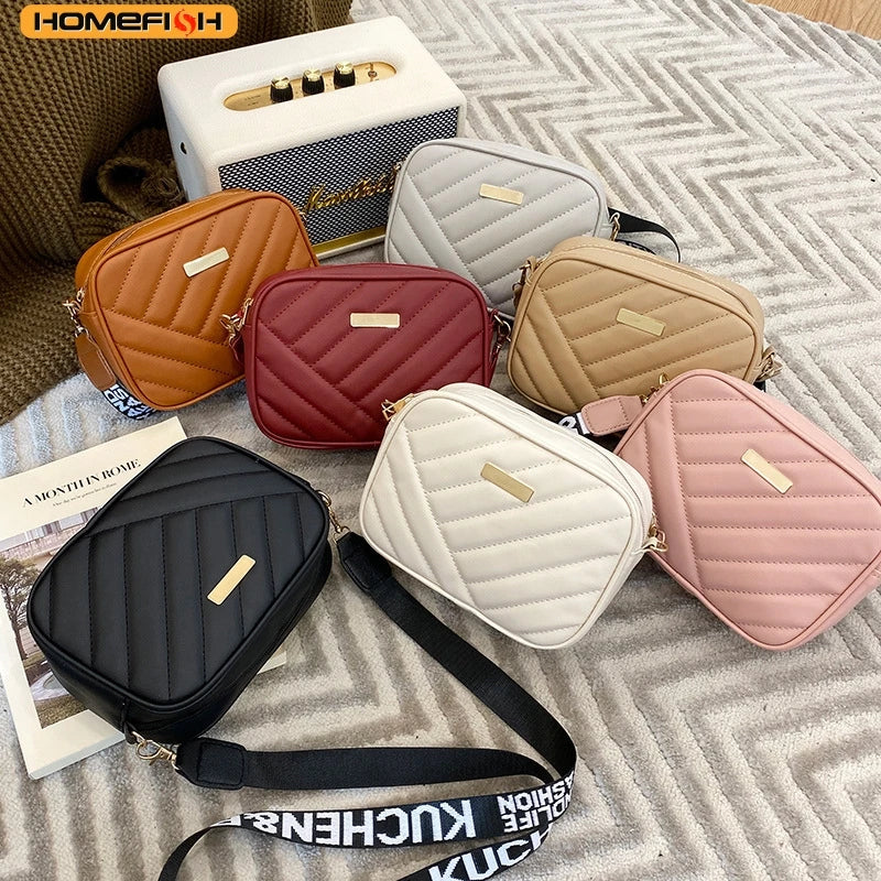 HOMEFISH Hochwertige PU Umhängetaschen für Frauen Handtasche Einfache Umhängetasche Lässige Kuriertasche Coole Umhängetaschen Handytasche