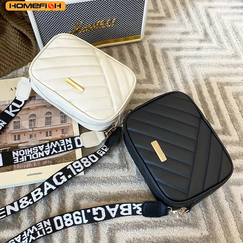 HOMEFISH Hochwertige PU Umhängetaschen für Frauen Handtasche Einfache Umhängetasche Lässige Kuriertasche Coole Umhängetaschen Handytasche