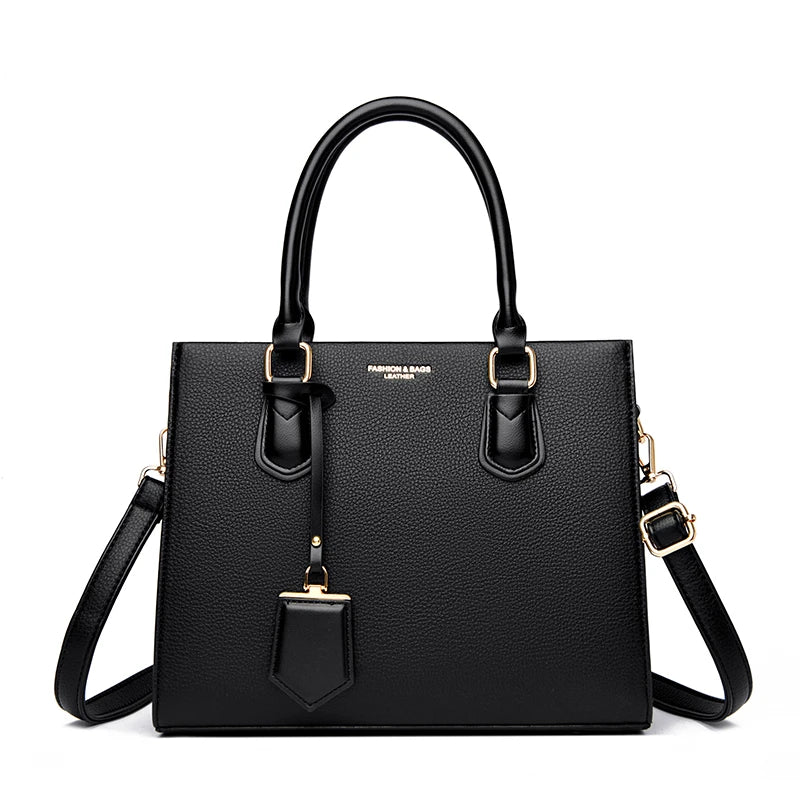 Luxuriöse Damenhandtaschen 3 Schichten Große Kapazität Damen Umhängetaschen Hochwertige PU-Leder Pendler Umhängetaschen Für Damen Sac