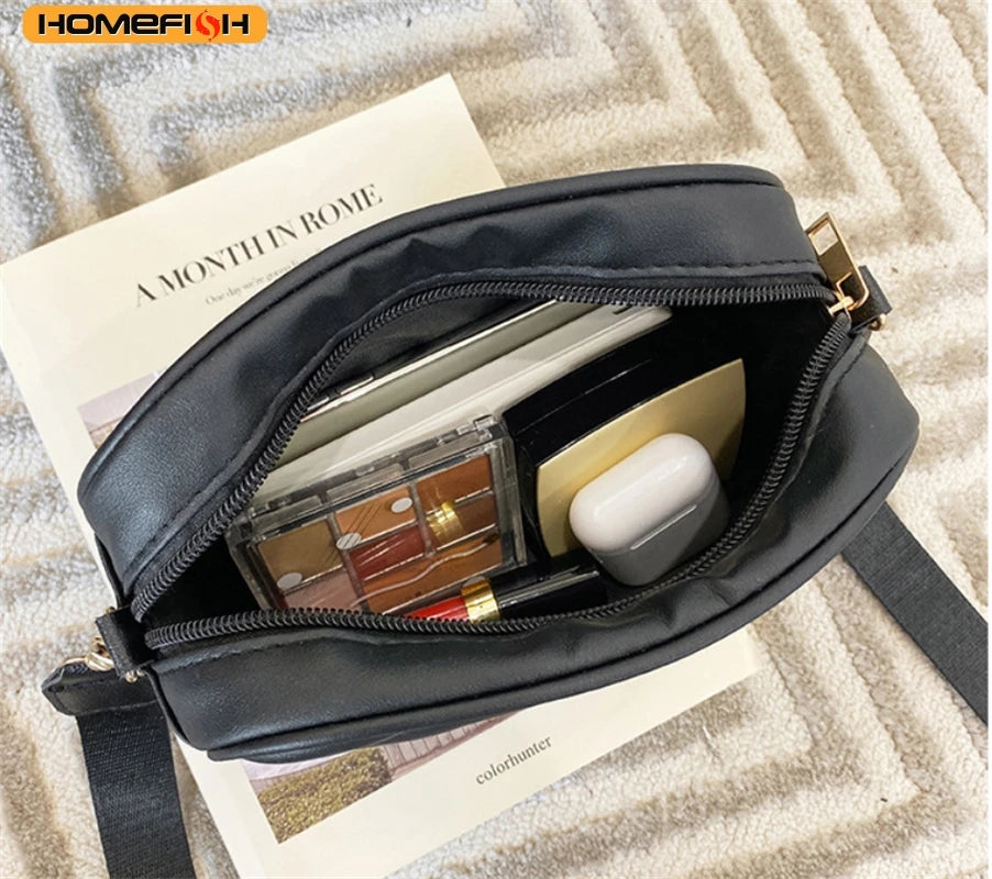 HOMEFISH Hochwertige PU Umhängetaschen für Frauen Handtasche Einfache Umhängetasche Lässige Kuriertasche Coole Umhängetaschen Handytasche