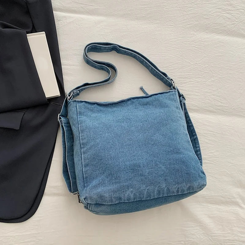 Neue Mode Lässig Damen Umhängetasche Hochwertige Crossbody Bag Jeansstoff Tragetasche Große Kapazität Damen Handtaschen