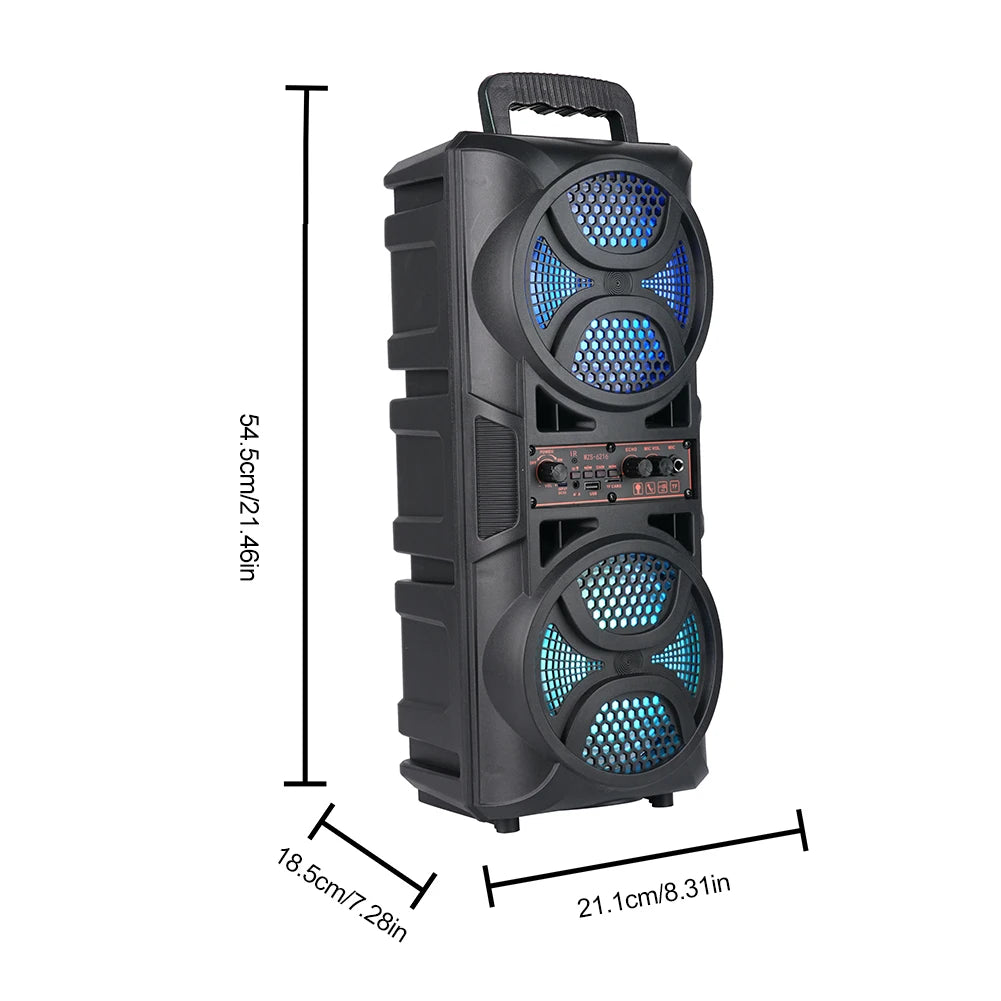 Portable Speaker Support USB/TF/AUX/FM/BT/MIC Rechargeable Wireless Stereo Speaker Outdoor BT Speaker Long Playtime for Party