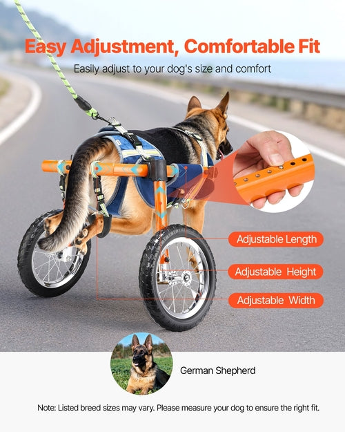 Dog Wheelchair for Back Legs, Lightweight 2 Wheels Pet Wheelchair,