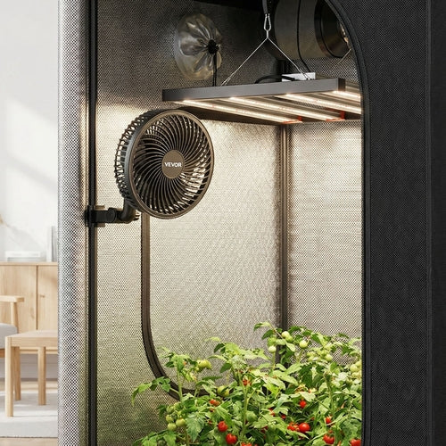 Plant Fan, Grow Tent Clip On Fan Rechargeable, Type-C Port with 9
