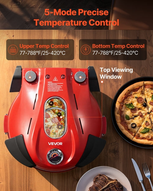 Pizza Oven, 304.8 mm Electric Pizza Maker, 1200W Electric Pizzas