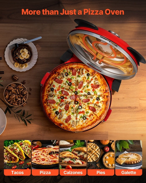 Pizza Oven, 304.8 mm Electric Pizza Maker, 1200W Electric Pizzas