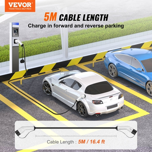 Type 2 to Type 2 EV Charging Cable, 16Amp, 11kW 5 Meters Three Phase