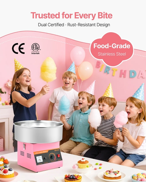 Cotton Candy Machine Commercial, 1000W Electric Candy Floss Maker,