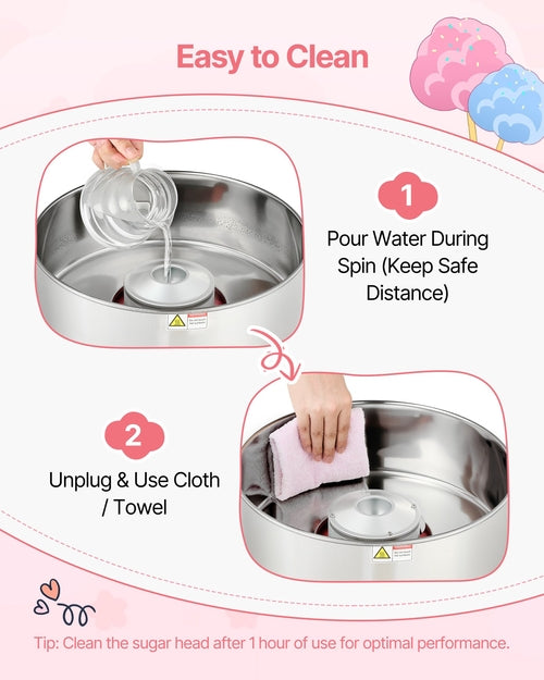 Cotton Candy Machine Commercial, 1000W Electric Candy Floss Maker,