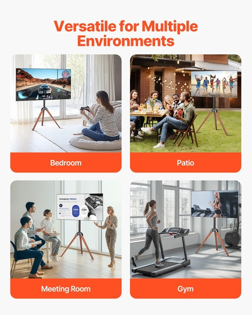 Tripod Easel TV Stand, for 40-65 inch Flat Screen/Curved TVs Up to 99