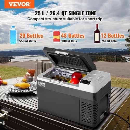 Portable Car Refrigerator, 12 Volt Car Refrigerator Fridge, 25 L /